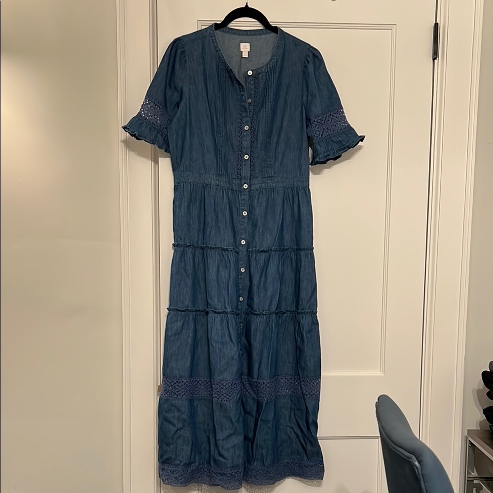 Blue Denim Maxi Dress